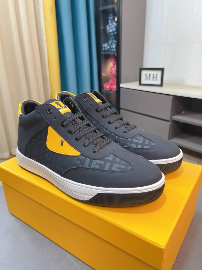 Ex-factory price 420🌹🌹【fendi Fendi】: 🔝High-end brand of men's shoes: high-top series: official website 1:1 latest masterpiece: the upper is made of brand fabric with imported cowhide technology, ➕🐑made in sheepskin👍, making walking more convenient and comfortable, a stunning work, compared with the official quality, the beautiful 1:1 replica [color]! Create a fashionable personality to set off your uniqueness! A must-have for trendy men! 🔥Size: 38-44.